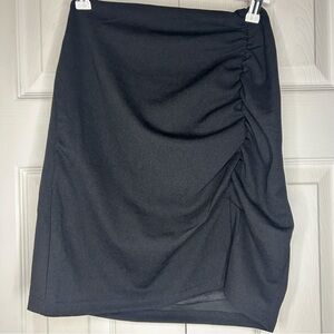Mini Skirt Ruched Black Medium Skirt